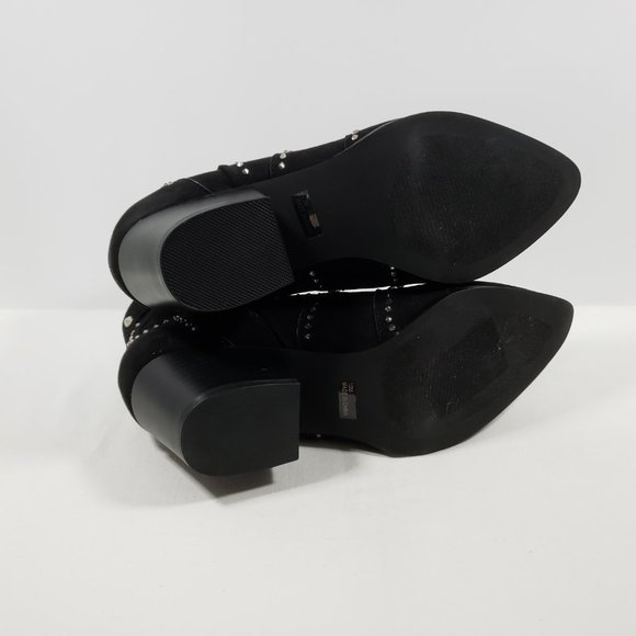 Lauren Lorraine Indiana Studded Suede Western Bootie - Black 10M - Picture 4 of 5
